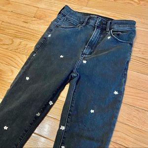 Abercrombie Distressed Black Daisy High Waisted Jeans